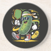 Dillgurke spielt Pickleball Getränkeuntersetzer (Vorne)