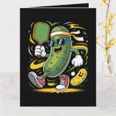 Dillgurke spielt Pickleball Karte (Gelbe Blume)