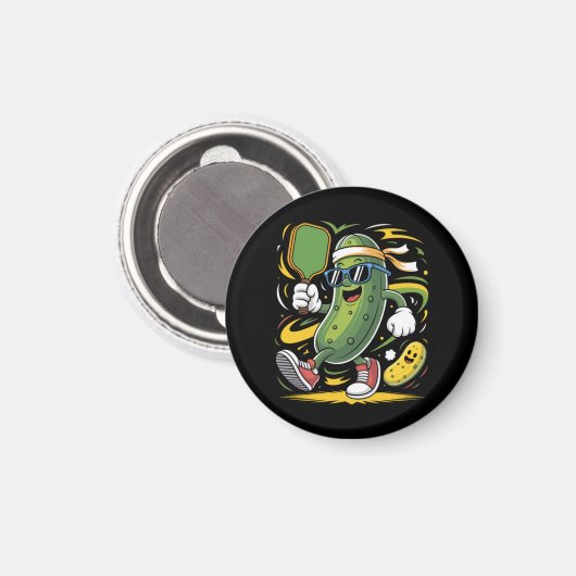 Dillgurke spielt Pickleball Magnet (Vorderseite/Rückseite)