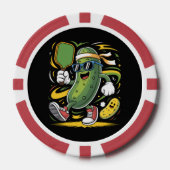Dillgurke spielt Pickleball Pokerchips (Vorderseite)