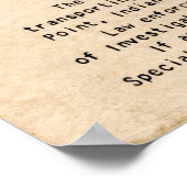 DILLINGER FINGERPRINT CLASSIFICATION CARD 1934 POSTER (Ecke)