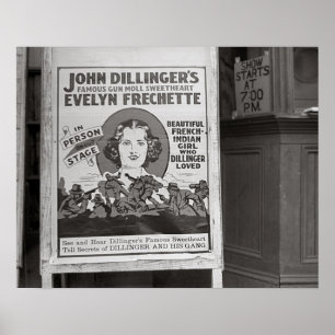 Dillingers Gun Moll Sweetheart, 1938. Vintage Poster