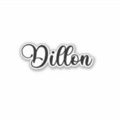 Dillon Name - Handgeschriebene Kalligrafie Aufkleber (Vorderseite)