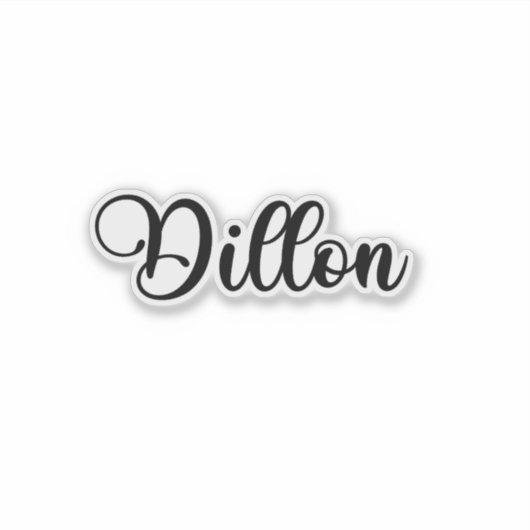 Dillon Name - Handgeschriebene Kalligrafie Aufkleber (Vorderseite)