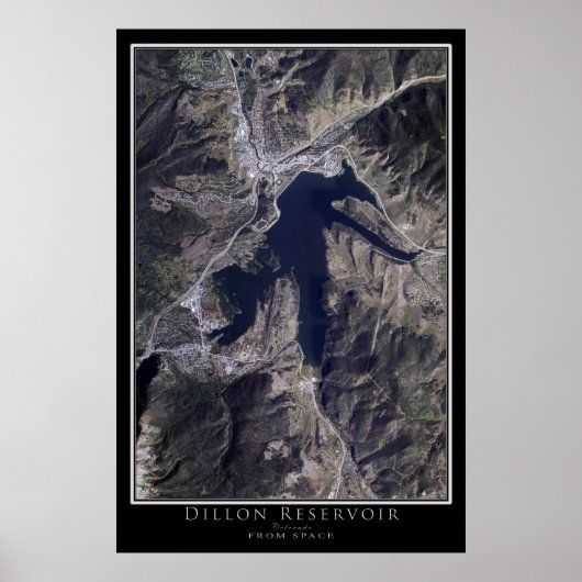 Dillon Reservoir Colorado Satellite Poster Karte (Vorne)