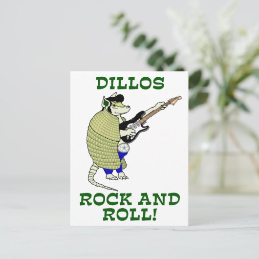 Dillos Rock and Roll Postkarte (Stehend Vorderseite)