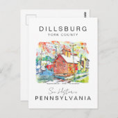 DILLSBURG PENNSYLVANIA LANDSCHAFTLICH REISEPOSTER POSTKARTE (Vorne/Hinten)