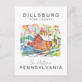 DILLSBURG PENNSYLVANIA LANDSCHAFTLICH REISEPOSTER POSTKARTE (Vorderseite)