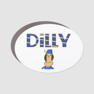 Dilly 3.5 x 2.5 Oval Car Magnet