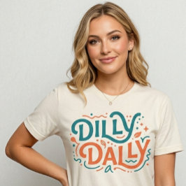 Dilly Dally Grafik-T-Shirt | Retro-Preppy-T-Shirt Tri-Blend Shirt