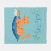 Dilly Dallying Orange Cat Fleecedecke (Vorderseite (Horizontal))