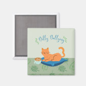 Dilly Dallying Orange Cat Magnet (Vorderseite/Rückseite)