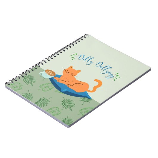 Dilly Dallying Orange Cat Notizblock (Linke Seite)