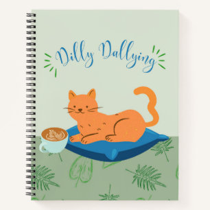 Dilly Dallying Orange Cat Notizblock