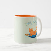 Dilly Dallying Orange Cat Zweifarbige Tasse (VorderseiteRechts)