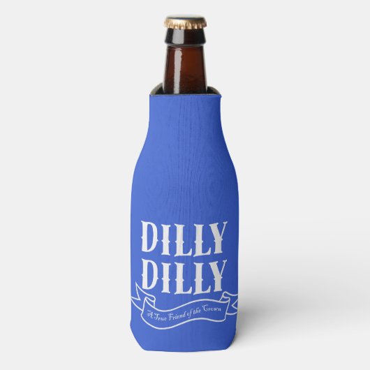 Dilly Dilly Blue Flasche Cooler (weiß) Flaschenkühler (Flaschenvorderseite)