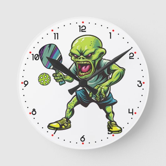 Dillzorian Menace Pickleball  Runde Wanduhr (Vorderseite)