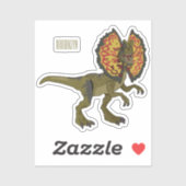 Dilophosaurus-Cartoon Aufkleber (Blatt)