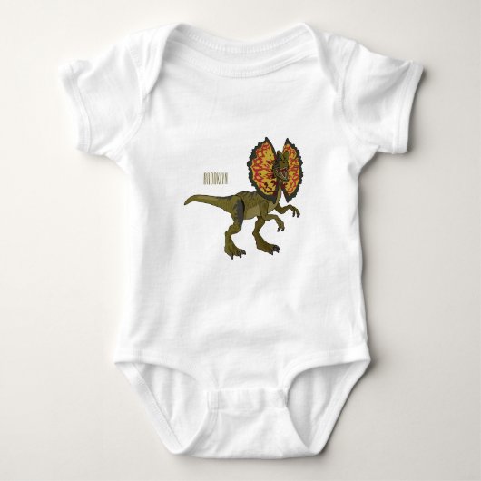 Dilophosaurus-Cartoon Baby Strampler (Vorderseite)