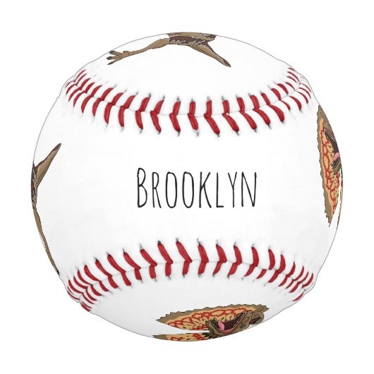 Dilophosaurus-Cartoon Baseball (Rückseite)