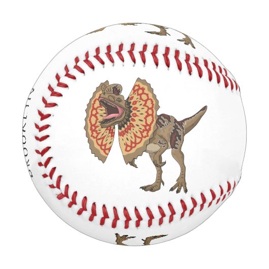 Dilophosaurus-Cartoon Baseball (Vorderseite Links)