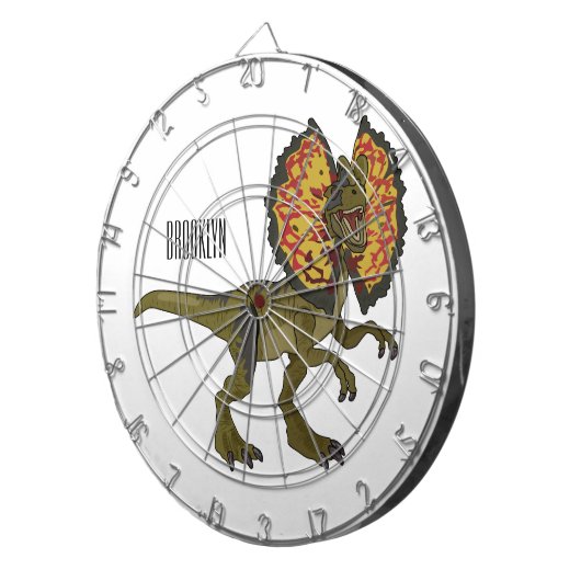 Dilophosaurus-Cartoon Dartscheibe (Vorderseite rechts)