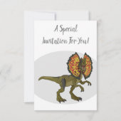 Dilophosaurus-Cartoon Einladung (Rückseite)