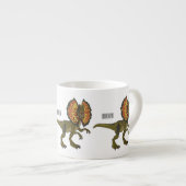 Dilophosaurus-Cartoon Espressotasse (Vorderseite Rechts)