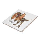Dilophosaurus-Cartoon Fliese (Seite)