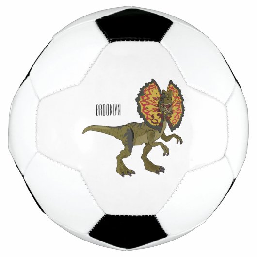 Dilophosaurus-Cartoon Fußball (Vorderseite)