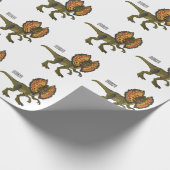 Dilophosaurus-Cartoon Geschenkpapier (Ecke)
