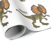 Dilophosaurus-Cartoon Geschenkpapier (Rolleneckpunkt)