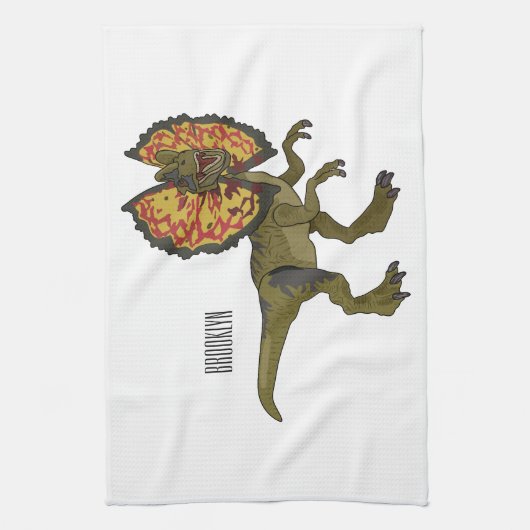 Dilophosaurus-Cartoon Geschirrtuch (Vertikal)