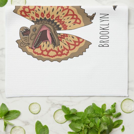 Dilophosaurus-Cartoon Geschirrtuch (Gefaltet)