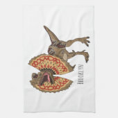 Dilophosaurus-Cartoon Geschirrtuch (Vertikal)