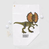 Dilophosaurus-Cartoon Golfhandtuch (Insitu)