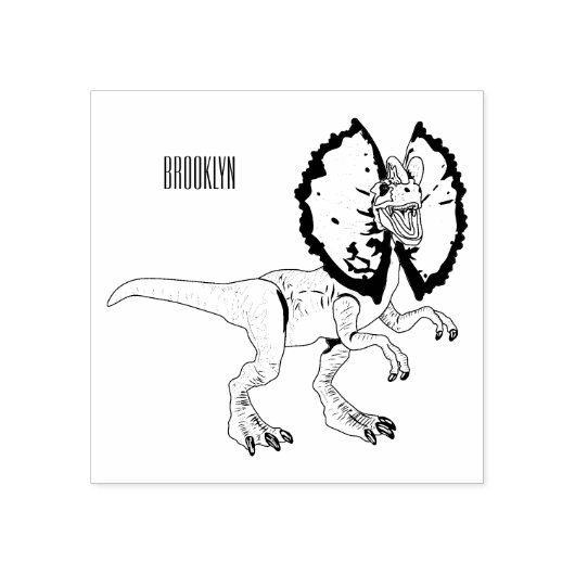 Dilophosaurus-Cartoon Gummistempel (Prägung)