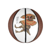 Dilophosaurus cartoon illustration mini basketball (Vertikal)