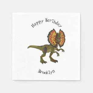 Dilophosaurus-Cartoon-Illustration Serviette