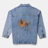Dilophosaurus-Cartoon Jeansjacke (Rückseite)