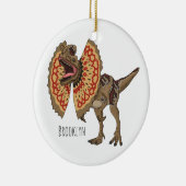 Dilophosaurus-Cartoon Keramik Ornament (Rechts)