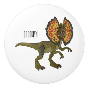 Dilophosaurus-Cartoon Keramikknauf