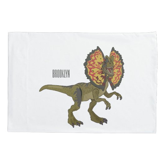 Dilophosaurus-Cartoon Kissenbezug (Rückseite)