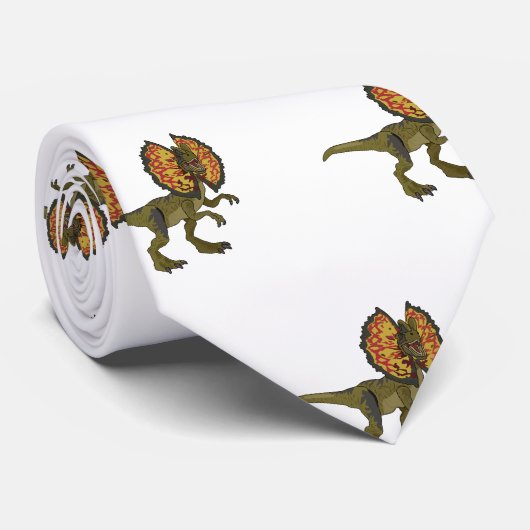 Dilophosaurus-Cartoon Krawatte (Gerollt)