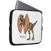 Dilophosaurus-Cartoon Laptopschutzhülle (Vorne Rechts)