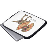 Dilophosaurus-Cartoon Laptopschutzhülle (Vorne Knopf)