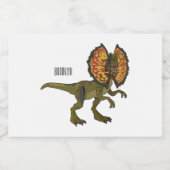 Dilophosaurus-Cartoon Lebensmitteletikett (Einzelnes Label)
