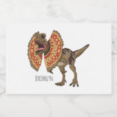 Dilophosaurus-Cartoon Lebensmitteletikett (Einzelnes Label)