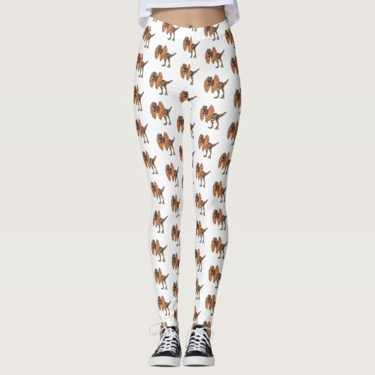 Dilophosaurus-Cartoon Leggings (Vorderseite)