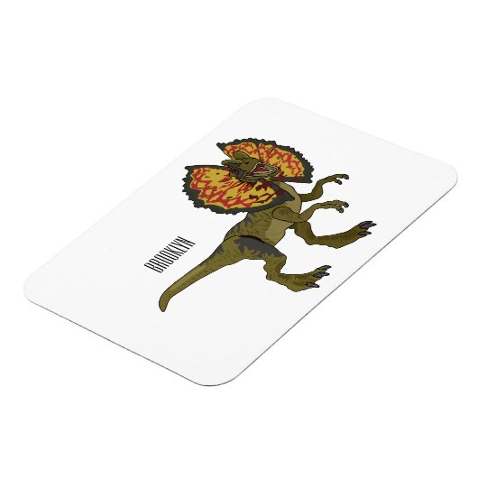Dilophosaurus-Cartoon Magnet (Linke Seite)